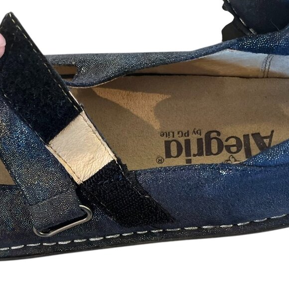 Alegria Woman's Blue/Silver Professional Mary-Jane Clogs/Mules Sz 9.5-10 - Picture 8 of 9